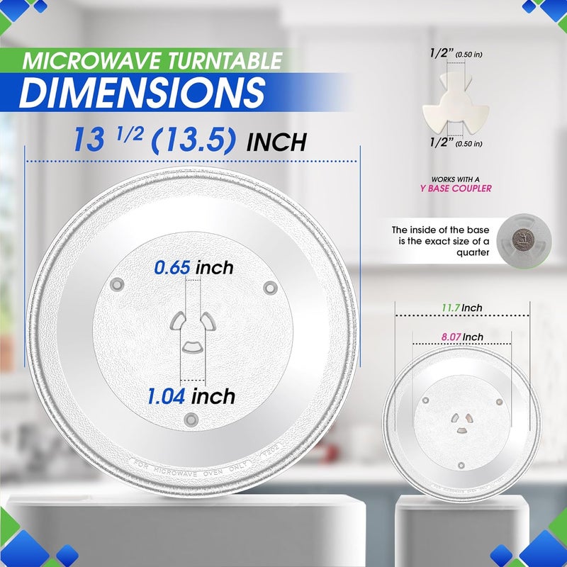 Bagean Microwave Plate Replacement for 13.5” W10451786 Whirlpool Microwave Glass Plate - Rotating Oven Microwave Turntable Plate - Spinning Dish Tray Turntables For Better Reheating and Cooking - Image 3
