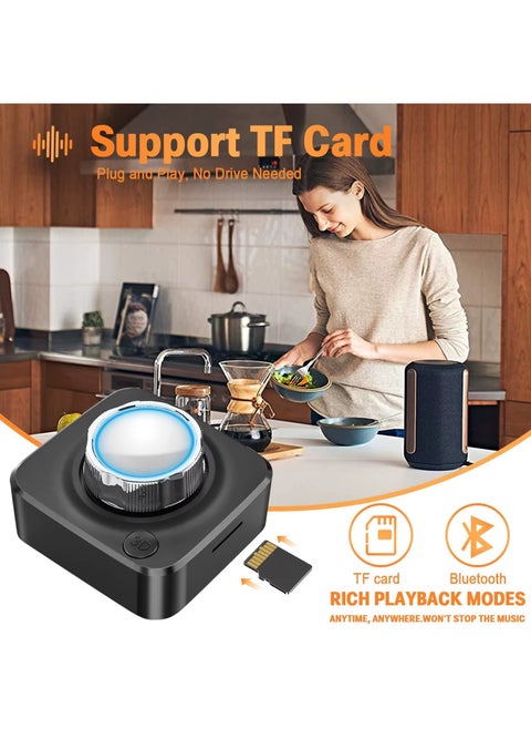 Bluetooth 5.0 Receiver, Wireless Auido Music Rca, Aux Adapter，Audio Receiver，With Blue Indicator Light And 3.5mm Audio Cable, Supports Tf Card Playback, Suitable For Home Car Music Streaming Audio System, Black
