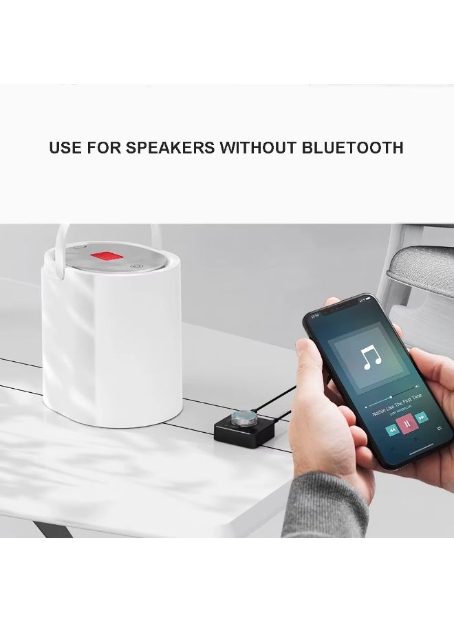 Bluetooth 5.0 Receiver, Wireless Auido Music Rca, Aux Adapter，Audio Receiver，With Blue Indicator Light And 3.5mm Audio Cable, Supports Tf Card Playback, Suitable For Home Car Music Streaming Audio System, Black