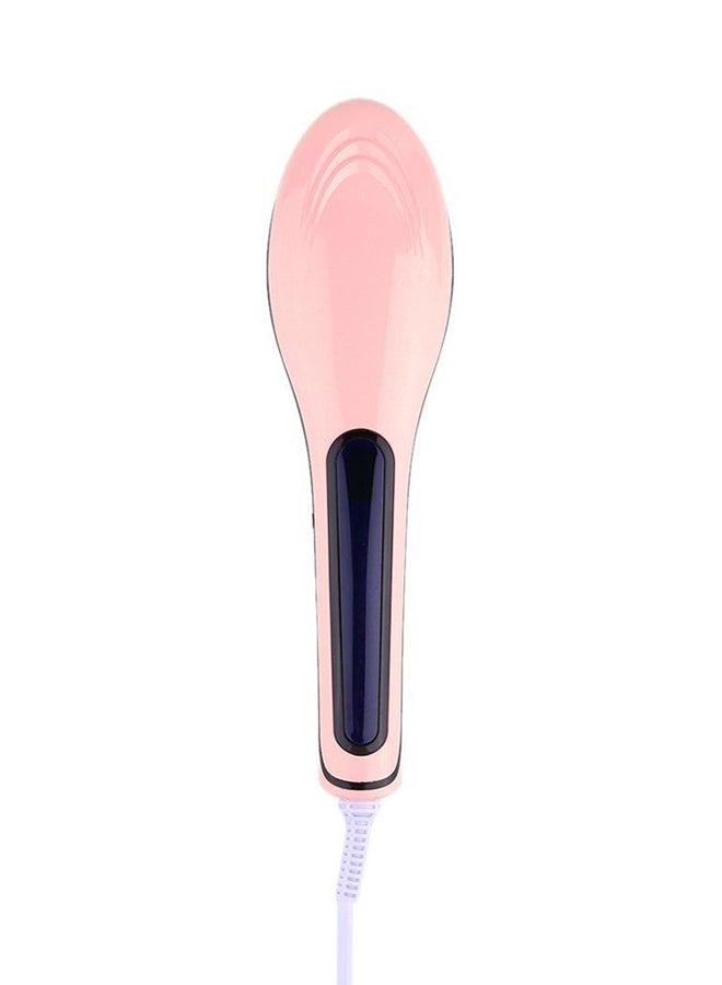 Loquat Hot Electric Hair Straightener Brush Pink - Image 2