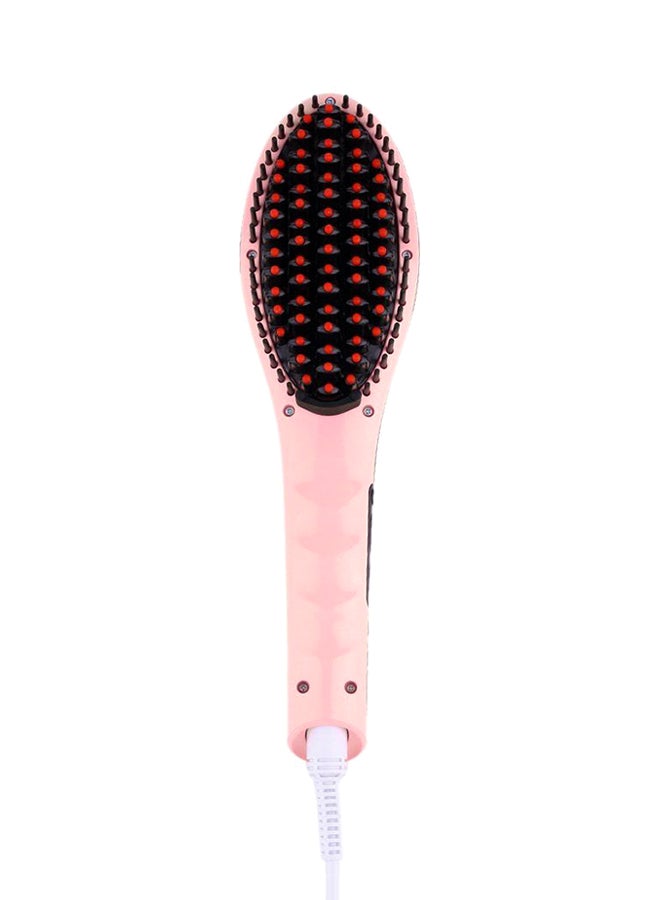 Loquat Hot Electric Hair Straightener Brush Pink - Image 3