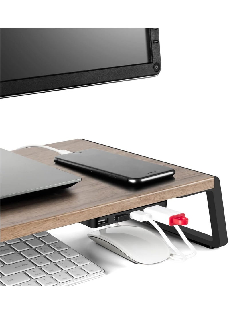 upergo ID-20U Height Adjustable Wooden Standing Desk With 4 USB Ports  - Image 2