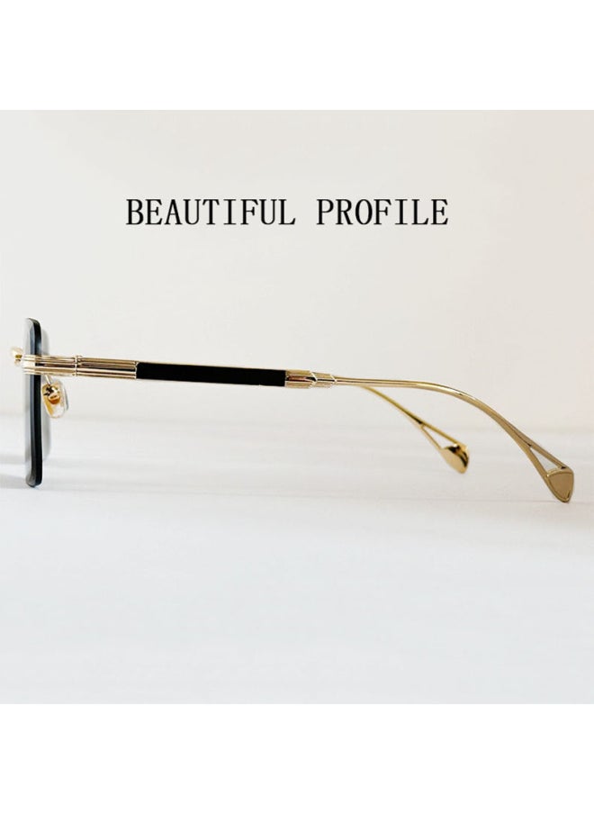 Generic - 2025 Rimless Sunglass Men Vintage Luxury Square Sunglasses Women Retro Fashion Glasses Gafas De Sol Hombre Lunette Soleil Femme-Lenses Color:G05-Ships From:CHINA-Frame Color:As the picture - Image 1