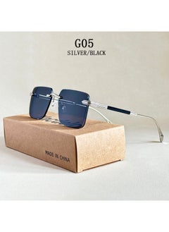 2025 Rimless Sunglass Men Vintage Luxury Square Sunglasses Women Retro Fashion Glasses Gafas De Sol Hombre Lunette Soleil Femme-Lenses Color:G05-Ships From:CHINA-Frame Color:As the picture