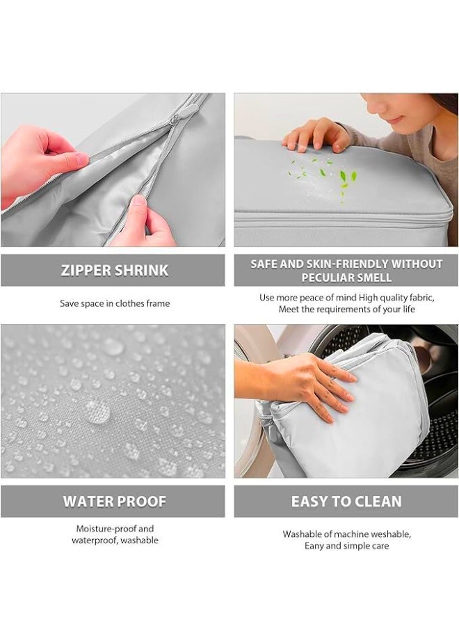 Chase Up Ultra Space Saving Self Compression Organizer,Heavy Duty Moving Bags,Storage Tote,Self Compressing Moving Clothes Organizer Bags for Comforters,Clothes, Bedding,Blankets (Gray, 54*42*30cm) - Image 5