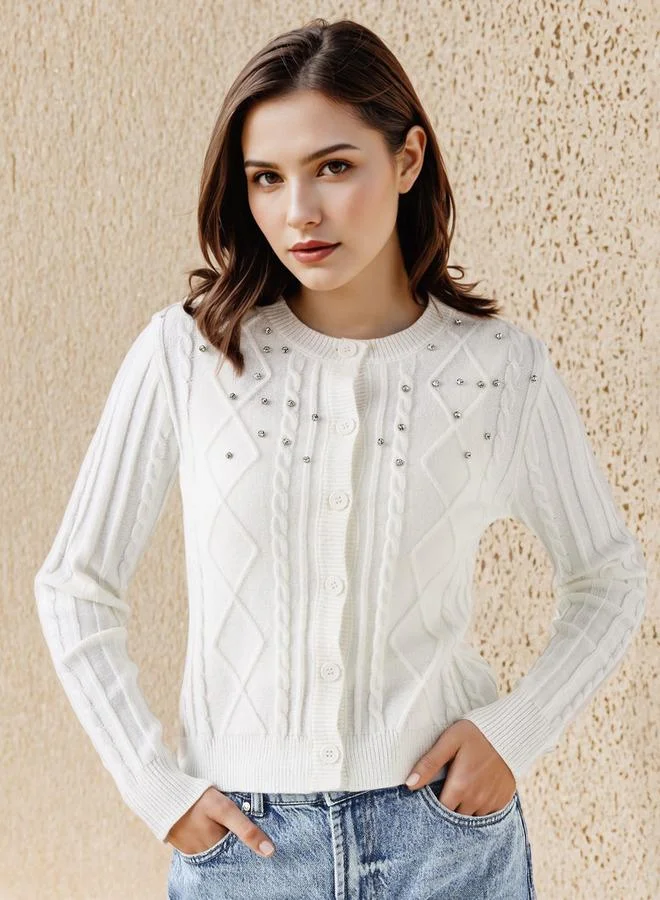 Lee Cooper Lee Cooper Regular Fit Cardigan with Embellishment Cotton