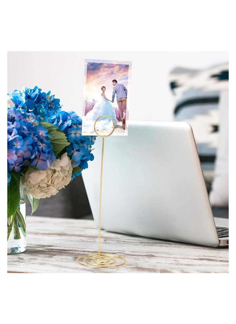 SYOSI - 8 Pcs Place Card Holder Memo Clip Photo Table Number Gold Holder, Stand, Paper Menu Stand - Image 1