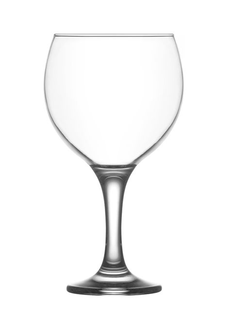 3 Pieces Misket Large Size Goblet Set 645 Ml - Clear
