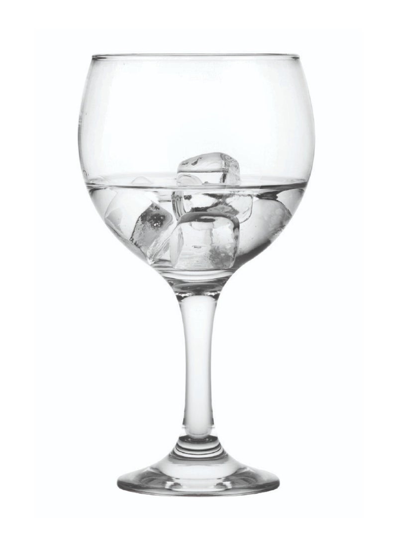 3 Pieces Misket Large Size Goblet Set 645 Ml - Clear