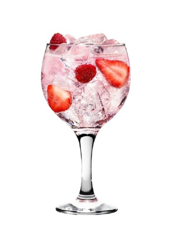 3 Pieces Misket Large Size Goblet Set 645 Ml - Clear