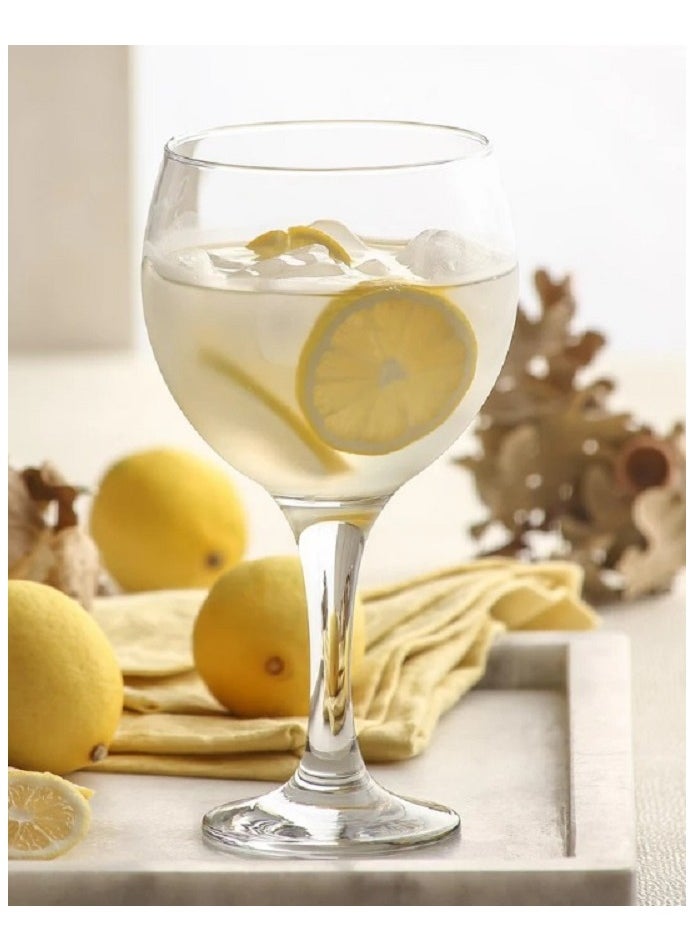 3 Pieces Misket Large Size Goblet Set 645 Ml - Clear