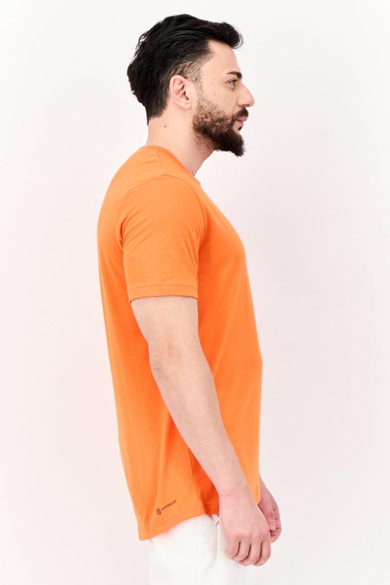 Adidas Men Sportswear Fit Short Sleeves Outdoor T-Shirt, Orange  - Image 2