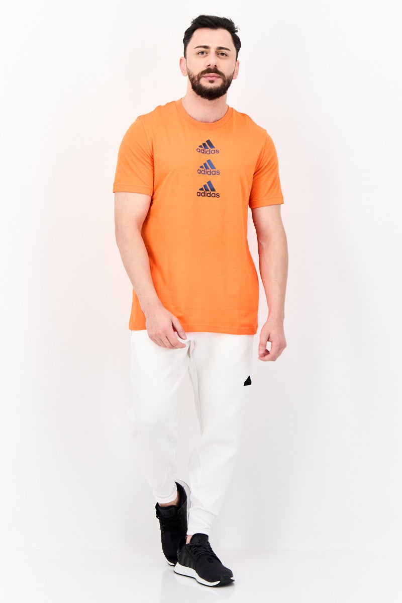 Adidas Men Sportswear Fit Short Sleeves Outdoor T-Shirt, Orange  - Image 4