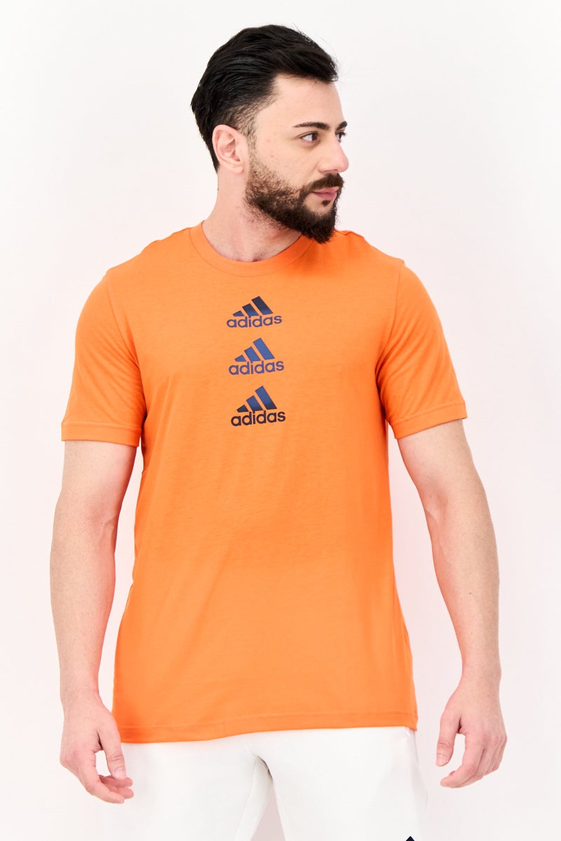 Adidas Men Sportswear Fit Short Sleeves Outdoor T-Shirt, Orange  - Image 1