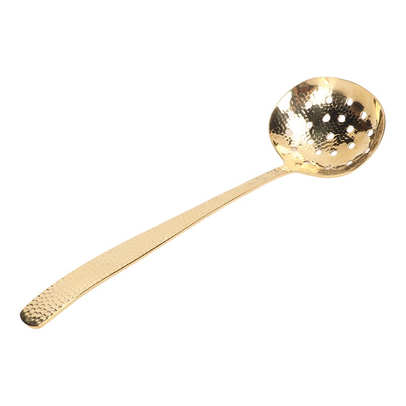 Soup Ladle Durable Brass Elegant Bright Gold Color Balanced Weight Multifunction Ladle Spoon for Home Kitchen Cooking Slotted Ladle - Image 2