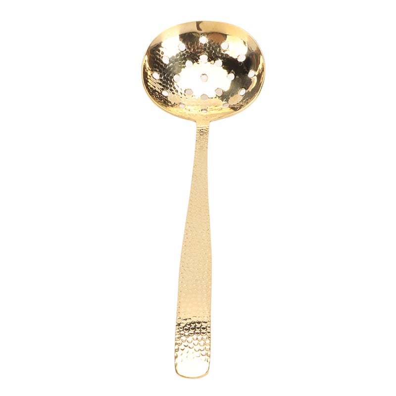 Soup Ladle Durable Brass Elegant Bright Gold Color Balanced Weight Multifunction Ladle Spoon for Home Kitchen Cooking Slotted Ladle - Image 3