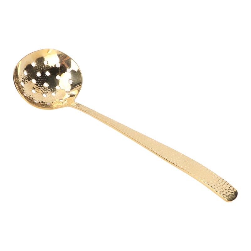 Soup Ladle Durable Brass Elegant Bright Gold Color Balanced Weight Multifunction Ladle Spoon for Home Kitchen Cooking Slotted Ladle - Image 4