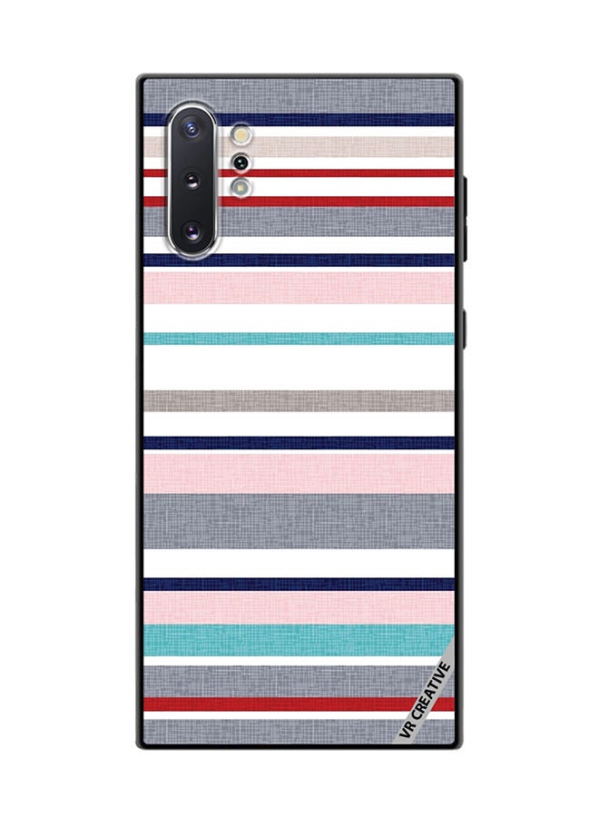VR CREATIVE غطاء حماية لجهاز سامسونج جالاكسي نوت10 بلس 5G بتصميم شرائط متعدد الألوان - Image 1