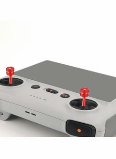 KASTWAVE أذرع التحكم عن بُعد Mini 3 Pro لطائرة DJI، ملصقات إبهام وحدة التحكم المصنوعة من سبائك الألمنيوم، قطع غيار عصا التحكم/الدوائر/المؤشرات، لملحقات DJI Mini 3 Pro (أحمر)  - Image 3