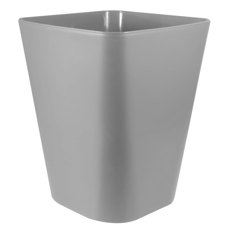 Large Square Gray Plastic Trash Can Open Top Wastebasket for Home Office Bathroom Bedroom - Image 2