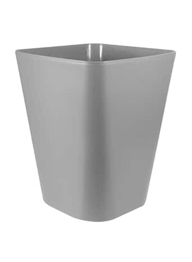 Large Square Gray Plastic Trash Can Open Top Wastebasket for Home Office Bathroom Bedroom - Image 1