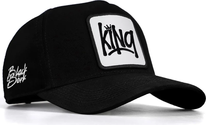 بلاك بورك BlackBörk V1 Baseball King - Unisex Black Hat (Cap) with 1 Code Logo