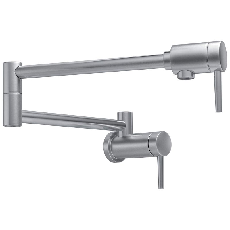 Delta Brushed Nickel Modern Pot Filler Kitchen Faucet Wall Mount Kitchen Faucet Arctic Stainless 1165LFAR