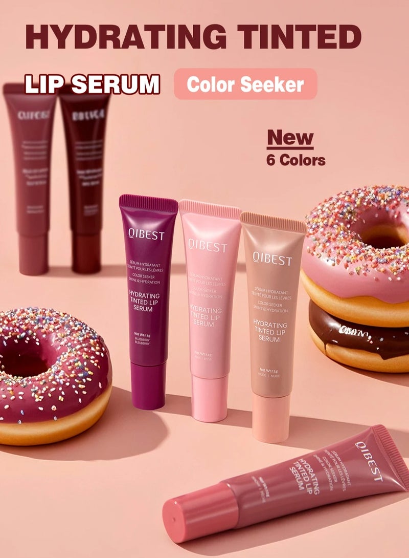 QiBest Hydrating Tinted Lip Serum Hydrating Lip Plumper with Natural Shine Nourishing Jelly Lip Tint for Soft Full Lips Non Sticky Long Lasting Color Moisturizing Lip Makeup Lip Gloss Lip Tint 12g 06 - Image 4