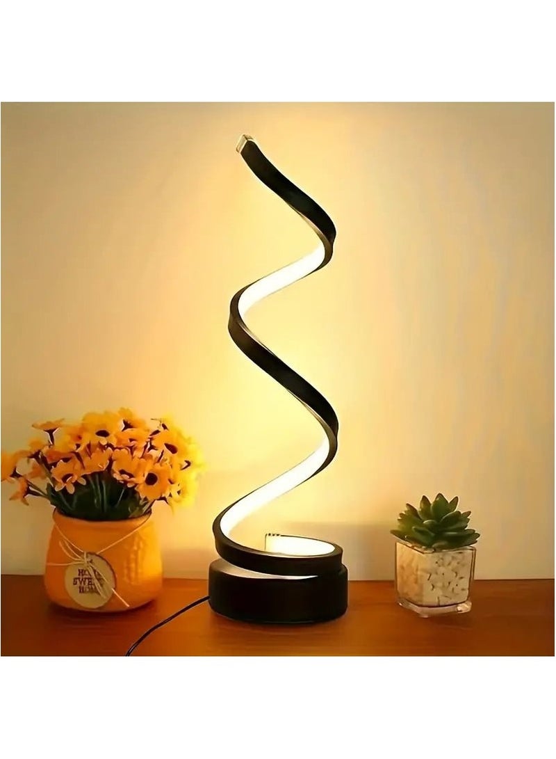 Spiral Table Lamp, Creative Atmosphere, Night Light, Tri Color Support, Infinite Dimming Table Lamp, Bedroom Dining Table Decoration Table Lamp - Image 1