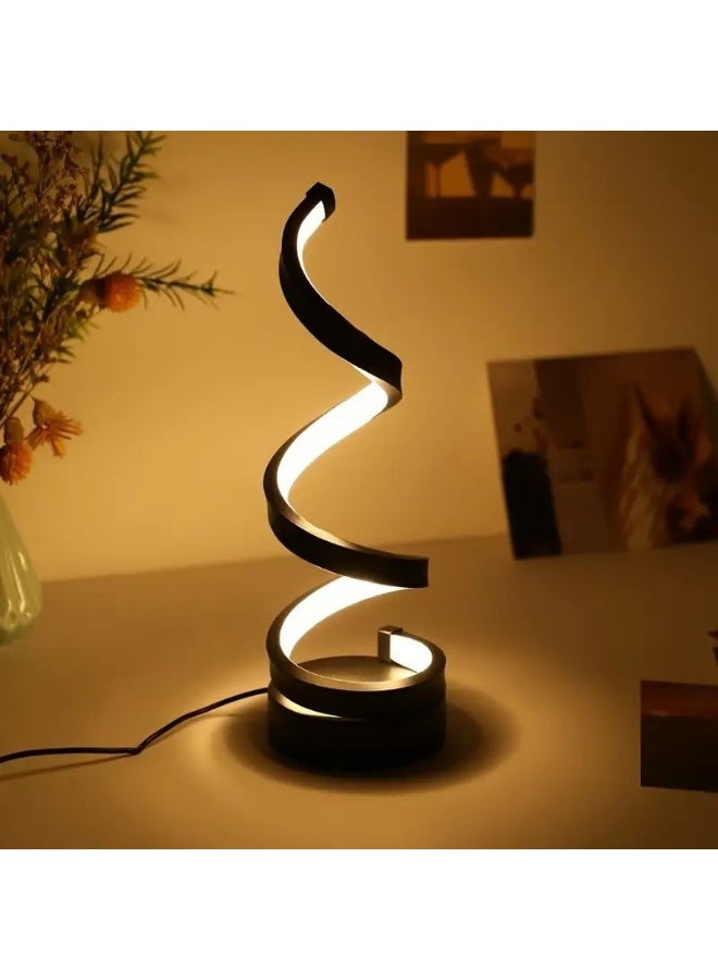 Spiral Table Lamp, Creative Atmosphere, Night Light, Tri Color Support, Infinite Dimming Table Lamp, Bedroom Dining Table Decoration Table Lamp - Image 2