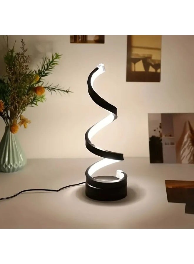 Spiral Table Lamp, Creative Atmosphere, Night Light, Tri Color Support, Infinite Dimming Table Lamp, Bedroom Dining Table Decoration Table Lamp - Image 3