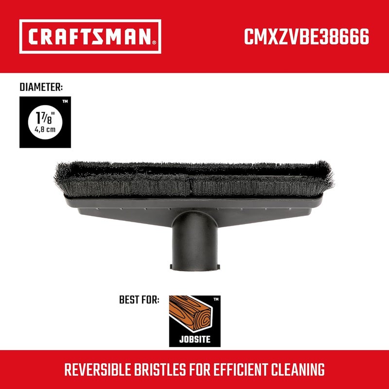 كرافتس مان فرشاة لتنظيف الأرضيات من CRAFTSMAN، رقم المنتج: CMXZVBE38666، بقطر 1-7/8 بوصة، ملائمة لأجهزة الشفط الرطبة والجافة المستخدمة في المحلات التجارية - Image 2