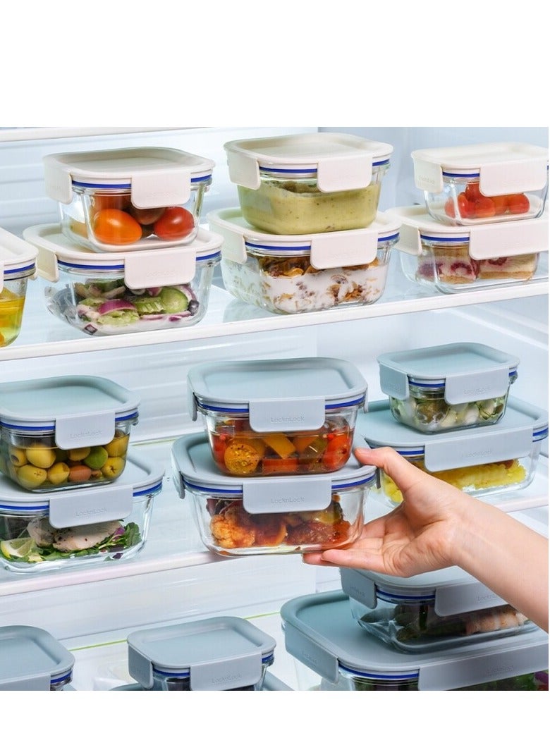 LocknLock Clear Glass Square 500ml White - Durable, Airtight, Heat-Resistant Food Storage Container - Image 4