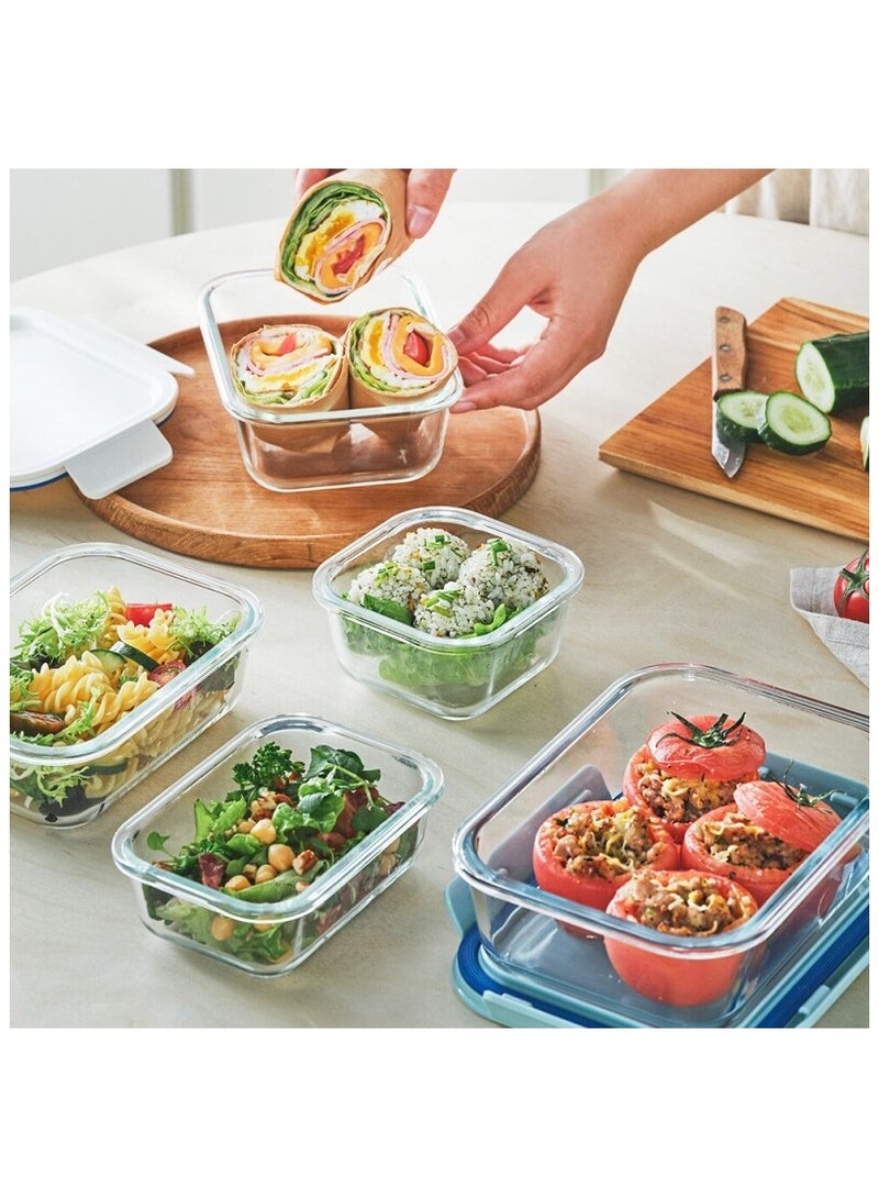 LocknLock Clear Glass Square 500ml White - Durable, Airtight, Heat-Resistant Food Storage Container - Image 3