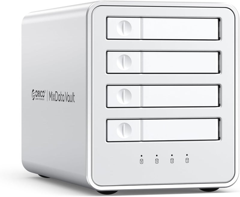 Orico 2.5-inch All-Flash Enclosure, 4 Bay RAID Storage Enclosure, 5 Gbps Data Transfer, 10 Gbps USB Hub, Supports up to 40TB SSD/HDD, Ideal for Video Editing & Photography – No 3.5-inch Drives - Image 1