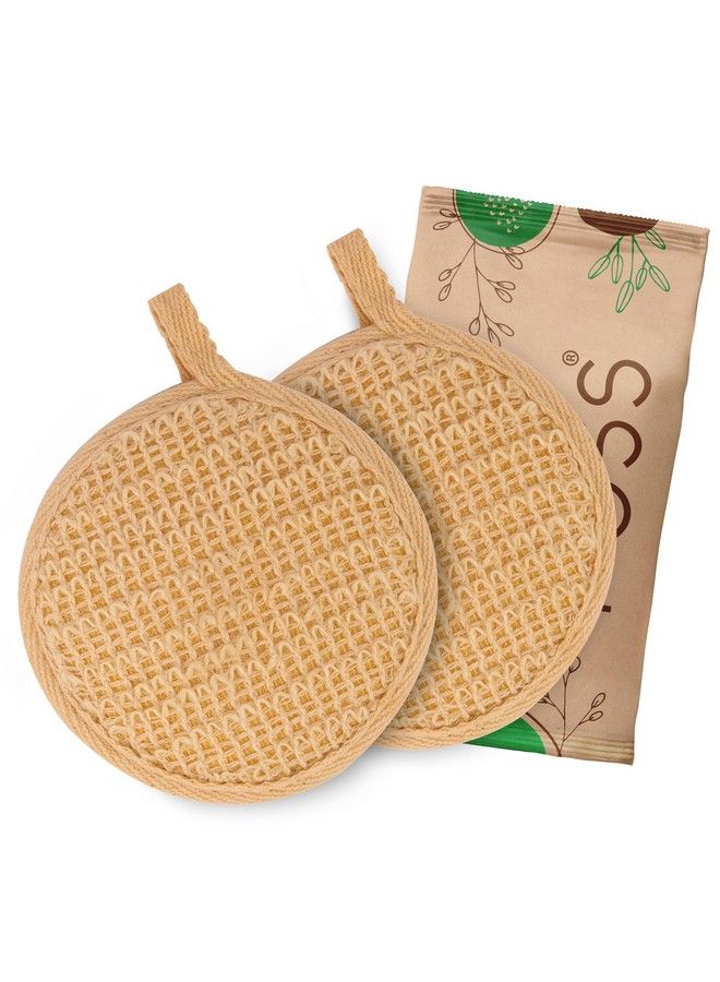 ROSS Natural Ramie Bath Loofah Scrubber Exfoliator For High Lather Cleansing (Pack Of 2) - Image 1