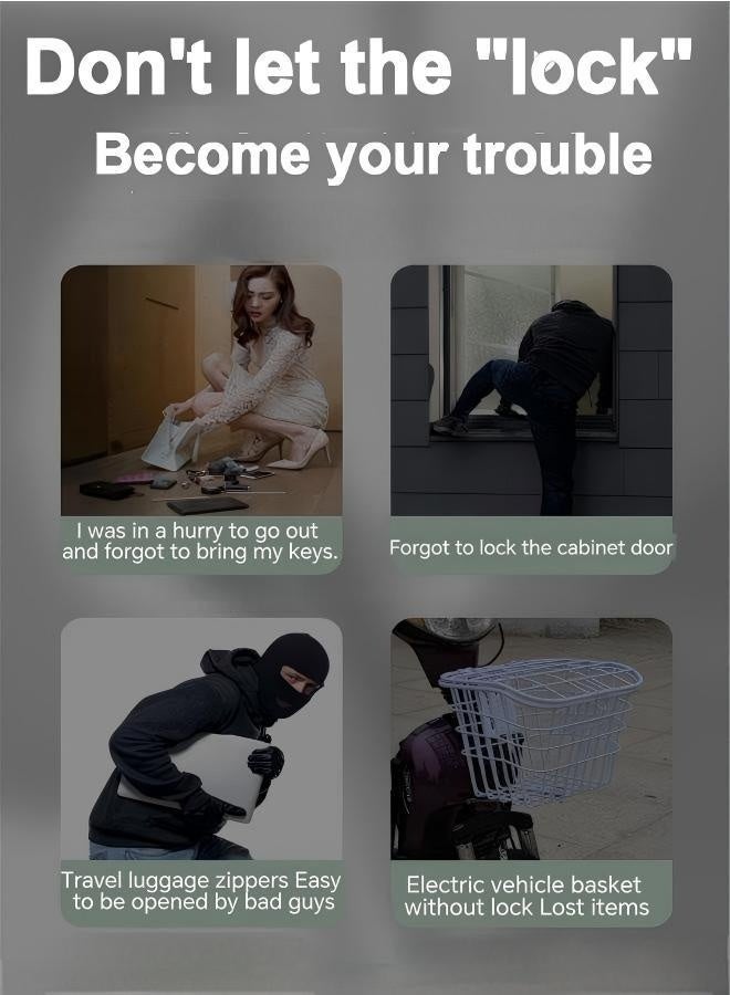 2-Pack Upgraded 4-Digit Waterproof Combination Locks 🔒 with Steel Wire Rope, for Gym, Toolbox, Fence & Outdoor Use (Black & Gold) - Image 5