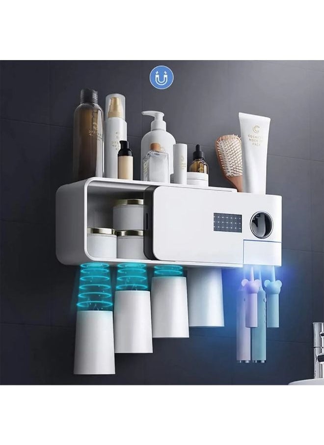EasyLife - UV Toothbrush Holder Bathroom Wall Mounted Toothbrush Sterilizer Holder Multifunctional Toothbrush Storage Box - Image 1