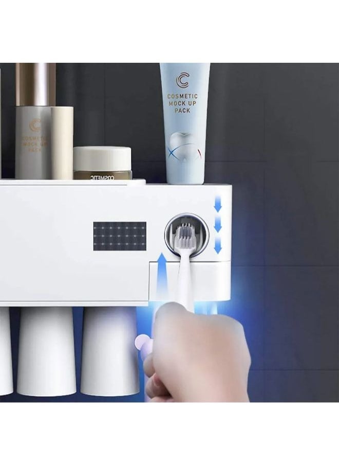 EasyLife - UV Toothbrush Holder Bathroom Wall Mounted Toothbrush Sterilizer Holder Multifunctional Toothbrush Storage Box - Image 1