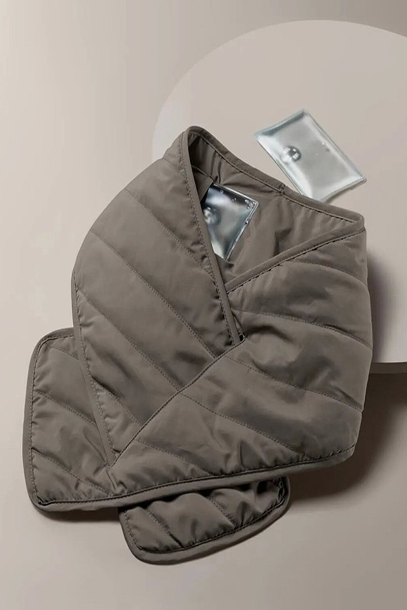 Tchibo Quilted Scarf with Warm Pillows, Army Green  - Image 1