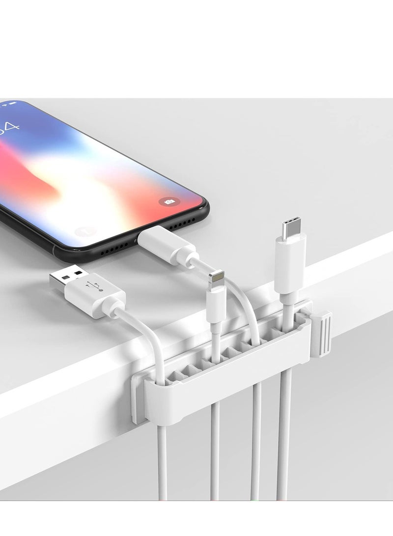 Excefore Cable Clips, 6 Pack Self Adhesive Cord Holders, 10 Slots Cord Organizer Charger Cable Management  for Home, Office, and Car Cable Management - Image 3