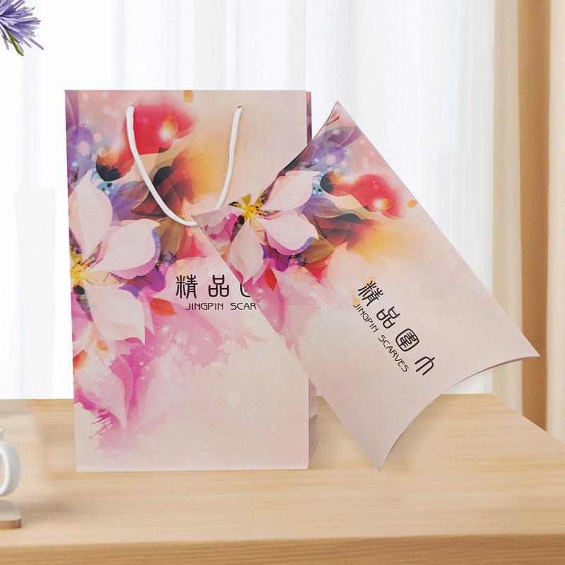 Silk Scarf Gift Box Holiday Gift Suit Scarf Scarf Hand Gift Box Fashion High-End Paper Bag Packaging Orange Box - Image 1