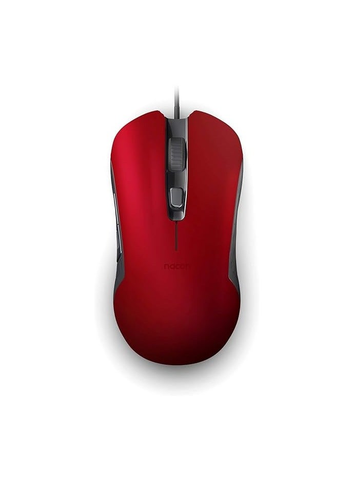ناكون ماوس الألعاب السلكي البصري Nacon GM-110 USB المزود بـ 6 أزرار، بدقة تصل إلى 2400 نقطة في البوصة - أحمر - Image 1