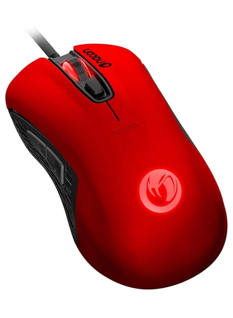 ناكون ماوس الألعاب السلكي البصري Nacon GM-110 USB المزود بـ 6 أزرار، بدقة تصل إلى 2400 نقطة في البوصة - أحمر - Image 2