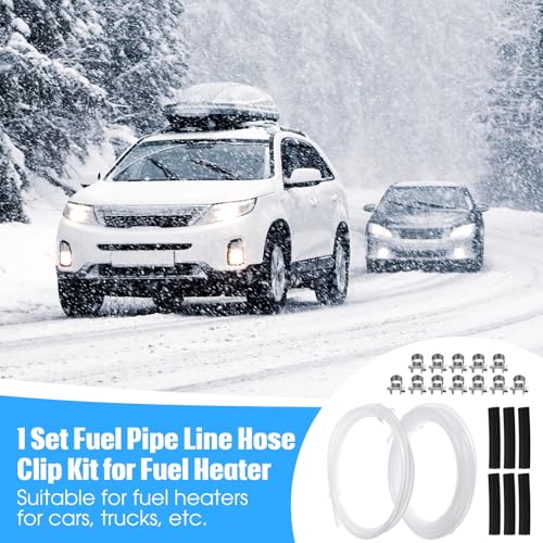 Innconee 1 Set Fuel Pipe Line Hose Clip Kit Compatible with EberspacherWebasto Heaters Tank Diesel Heater Fuel Line Kit Replacement 89031118 with Fuel Line Clips White Diesel Heater Hose - Image 5