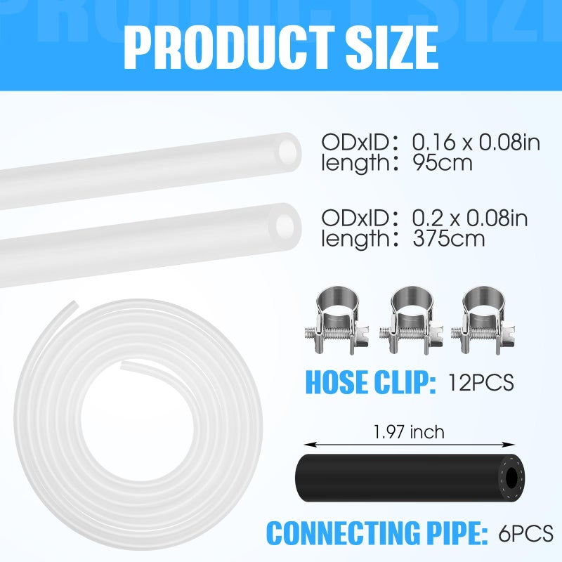 Innconee 1 Set Fuel Pipe Line Hose Clip Kit Compatible with EberspacherWebasto Heaters Tank Diesel Heater Fuel Line Kit Replacement 89031118 with Fuel Line Clips White Diesel Heater Hose - Image 4