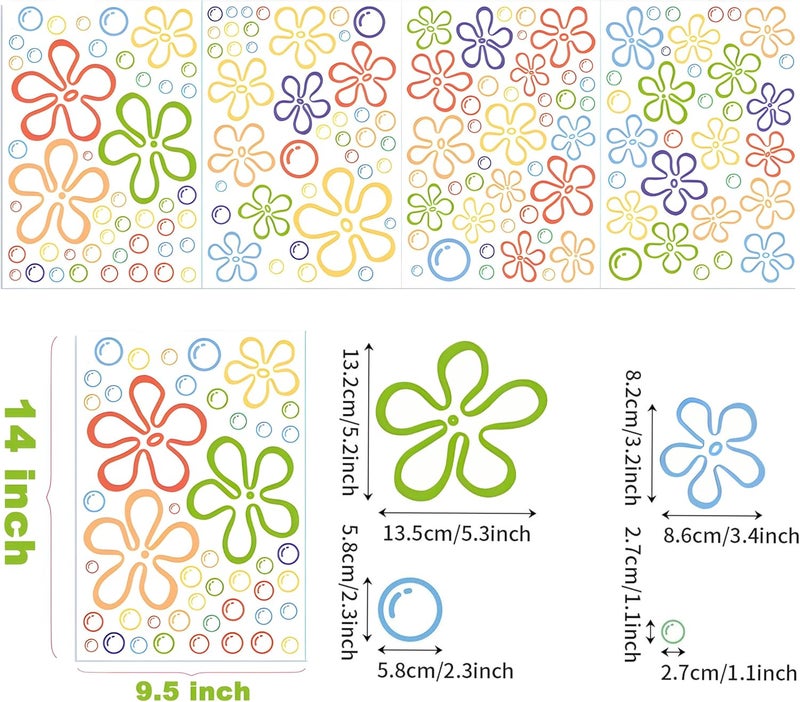 Finduat 159 Pcs Watercolor Flowers Bubbles Wall Decals Under The Sea Birthday Party Decorations Wall Stickers for Bedroom Bathroom Decor Wall Decor for Boys Girls Teens Adults - Image 3