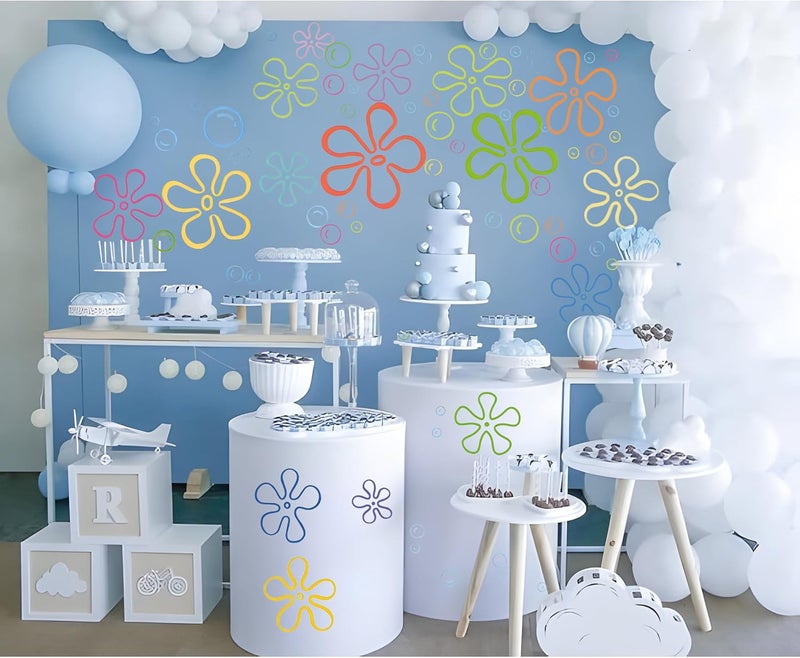 Finduat 159 Pcs Watercolor Flowers Bubbles Wall Decals Under The Sea Birthday Party Decorations Wall Stickers for Bedroom Bathroom Decor Wall Decor for Boys Girls Teens Adults - Image 5