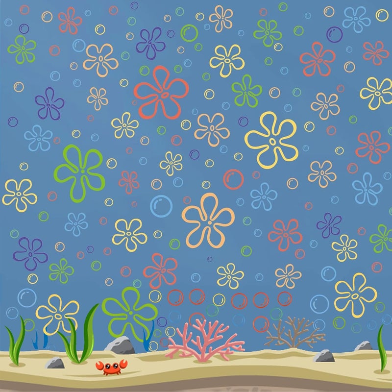 Finduat 159 Pcs Watercolor Flowers Bubbles Wall Decals Under The Sea Birthday Party Decorations Wall Stickers for Bedroom Bathroom Decor Wall Decor for Boys Girls Teens Adults - Image 4