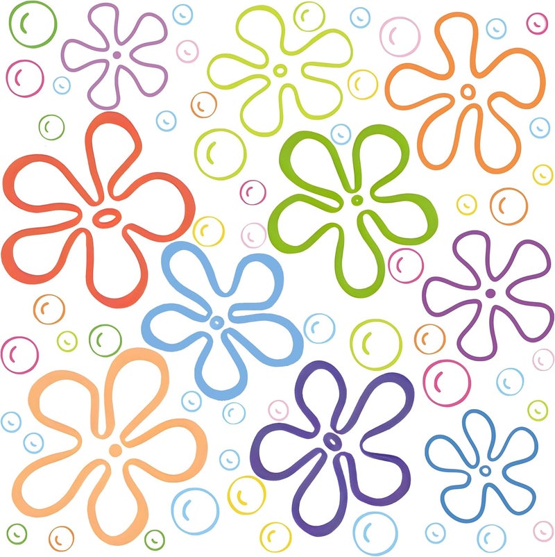Finduat 159 Pcs Watercolor Flowers Bubbles Wall Decals Under The Sea Birthday Party Decorations Wall Stickers for Bedroom Bathroom Decor Wall Decor for Boys Girls Teens Adults - Image 1